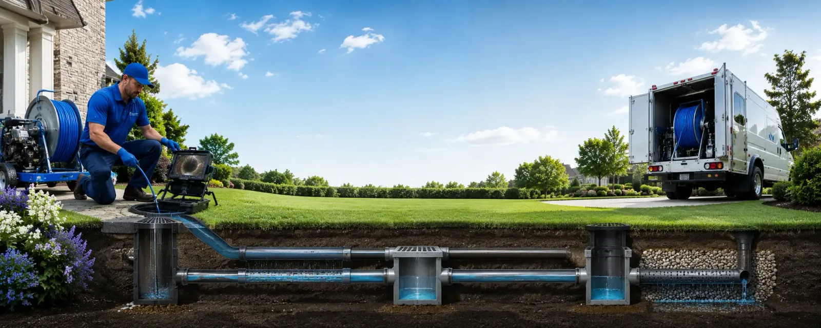 Outdoor drain cleaning information for Gandeeville, WV